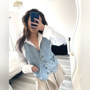 Vintage Vestiti Amancio Sportivi stone washed denim vest